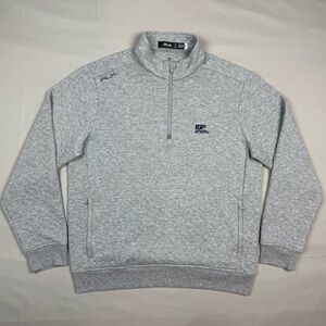 RLX Ralph Lauren Mens Golf Quilted 1/4 Zip Pullover Sz Large IGF Heather Grey A9